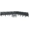 Image de vidaXL - Tuinbank - Set - met - kussen - 10 - pcs - Zwart - Staal
