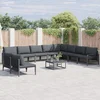 Image de vidaXL - Tuinbank - Set - met - kussen - 11 - pcs - Zwart - Staal