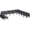 Image de vidaXL - Tuinbank - Set - met - kussen - 11 - pcs - Zwart - Staal