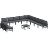 Image de vidaXL - Tuinbank - Set - met - kussen - 12 - pcs - Zwart - Staal