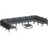 Image de vidaXL - Tuinbank - Set - met - kussen - 11 - pcs - Zwart - Staal
