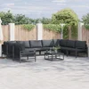 Image de vidaXL - Tuinbank - Set - met - kussen - 10 - pcs - Zwart - Staal