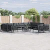 Image de vidaXL - Tuinbank - Set - met - kussen - 12 - pcs - Zwart - Staal
