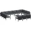 Image de vidaXL - Tuinbank - Set - met - kussen - 14 - pcs - Zwart - Staal