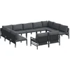 Image de vidaXL - Tuinbank - Set - met - kussen - 11 - pcs - Zwart - Staal