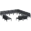 Image de vidaXL - Tuinbank - Set - met - kussen - 13 - pcs - Zwart - Staal