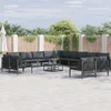 Image de vidaXL - Tuinbank - Set - met - kussen - 14 - pcs - Zwart - Staal