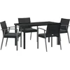 Image de vidaXL - Tuin - Eettafel - Set - 5 - pcs - Zwart - en - Grijs - PE - Riet