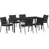 Image de vidaXL - Tuin - Eettafel - Set - 7 - pcs - Zwart - en - Grijs - PE - Riet