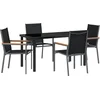 Image de vidaXL - Tuin - Eettafel - Set - 5 - pcs - Zwart - Poedergecoat - staal