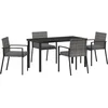Image de vidaXL - Tuin - Eettafel - Set - 5 - pcs - Grijs - Gepoedercoat - staal
