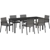 Image de vidaXL - Tuin - Eettafel - Set - 6 - pcs - Grijs - Gepoedercoat - staal
