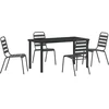 Image de vidaXL - Tuin - Eettafel - Set - 5 - pcs - Antraciet - Gepoedercoat - staal