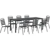 Image de vidaXL - Tuin - Eettafel - Set - 9 - pcs - Antraciet - Gepoedercoat - staal