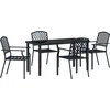 Image de vidaXL - Tuin - Eettafel - Set - 5 - pcs - Antraciet - Gepoedercoat - staal