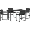 Image de vidaXL - Tuin - Eettafel - Set - 5 - pcs - Zwart - Gepoedercoat - staal