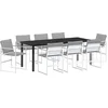 Image de vidaXL - Tuin - Eettafel - Set - 9 - pcs - Wit - Gepoedercoat - staal