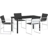 Image de vidaXL - Tuin - Eettafel - Set - 5 - pcs - Wit - Gepoedercoat - staal