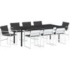 Image de vidaXL - Tuin - Eettafel - Set - 9 - pcs - Wit - 200 - x - 80 - x - 73 - cm - Textilene - en - Staal