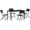 Image de vidaXL - Tuin - Eettafel - Set - 5 - pcs - Zwart - Gepoedercoat - staal