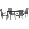 Image de vidaXL - Tuin - Eettafel - Set - 5 - pcs - Grijs - Gepoedercoat - staal