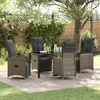 Image de vidaXL - Tuin - Eettafel - Set - 5 - pcs - Grijs - poly - rattan