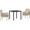 Image de vidaXL - Tuin - Eettafel - Set - met - kussen - 3 - pcs - Beige - poly - rattan