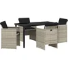 Image de vidaXL - Tuin - Eettafel - Set - 5 - pcs - Lichtgrijs - poly - rattan