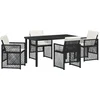 Image de vidaXL - Tuin - Eettafel - Set - 5 - pcs - Zwart - poly - rattan