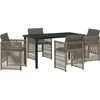 Image de vidaXL - Tuin - Eettafel - Set - 5 - pcs - Grijs - Gepoedercoat - staal