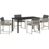Image de vidaXL - Tuin - Eettafel - Set - 5 - pcs - Lichtgrijs - poly - rattan