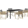Image de vidaXL - Tuin - Eettafel - Set - 5 - pcs - Beige - poly - rattan