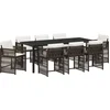 Image de vidaXL - Tuin - Eettafel - Set - 9 - pcs - Bruin - poly - rattan