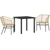 Image de vidaXL - Tuin - Eettafel - Set - 3 - pcs - Bruin - poly - rattan