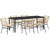 Image de vidaXL - Tuin - Eettafel - Set - 7 - pcs - Bruin - poly - rattan