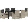 Image de vidaXL - Tuin - Eettafel - Set - 7 - pcs - Lichtgrijs - poly - rattan
