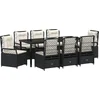 Image de vidaXL - Tuin - Eettafel - Set - 9 - pcs - Zwart - poly - rattan