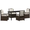 Image de vidaXL - Tuin - Eettafel - Set - 5 - pcs - Bruin - poly - rattan