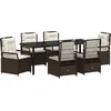 Image de vidaXL - Tuin - Eettafel - Set - 7 - pcs - Bruin - poly - rattan