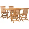 Image de vidaXL - Tuin - Eettafel - Set - 5 - st - Bruin - Massief - Teakhout