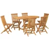 Image de vidaXL - Tuin - Eettafel - Set - 7 - st - Bruin - Massief - Teakhout