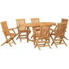 Image de vidaXL - Tuin - Eettafel - Set - 7 - st - Bruin - 160 - x - 80 - x - 75 - cm - Massief - Teakhout