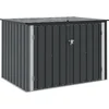 Image de vidaXL - Tuinopslagdoos - Zwart - 151,5 - x - 107 - x - 100 - cm - Staal