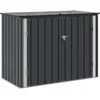 Image de vidaXL - Tuinopslagdoos - Zwart - 151,5 - x - 82 - x - 110,5 - cm - Staal