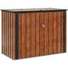 Image de vidaXL - Tuinopslagdoos - Bruin - 151,5 - x - 82 - x - 110,5 - cm - Staal
