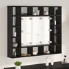 Image de vidaXL - Spiegelkast - Zwart - Eiken - 91 - x - 15 - x - 76,5 - cm - Bewerkt - hout