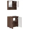 Image de vidaXL - Badkamermeubel - Set - 2 - pcs - Bruin - Eiken - Bewerkt - hout - & - Metaal