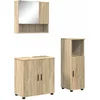 Image de vidaXL - Badkamermeubel - Set - 3 - pcs - Sonoma - Eik - Bewerkt - hout - & - Metaal