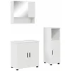 Image de vidaXL - Badkamermeubel - Set - 3 - pcs - Hoogglans - wit - Bewerkt - hout - & - Metaal
