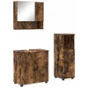 Image de vidaXL - Badkamermeubel - Set - 3 - pcs - Rook - Eiken - Bewerkt - hout - & - Metaal